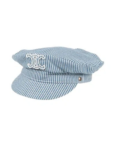 Celine Woman Hat Blue Size L Cotton