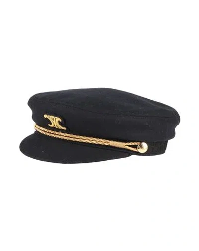 Celine Woman Hat Midnight Blue Size 7 ¼ Wool, Polyamide