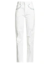 Celine Woman Jeans White Size 28 Cotton In White