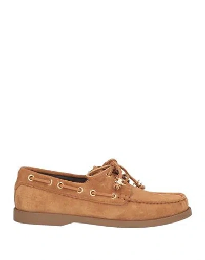 Celine Woman Lace-up Shoes Light Brown Size 8 Calfskin