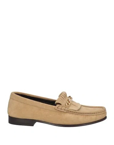 Celine Woman Loafers Khaki Size 8 Calfskin In Beige