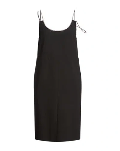 Celine Woman Midi Dress Black Size 4 Acetate, Viscose