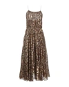 Celine Woman Midi Dress Gold Size 8 Silk, Polyester In Gold