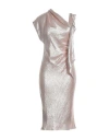 Celine Woman Midi Dress Pink Size 4 Silk, Metallic Polyester In Pink