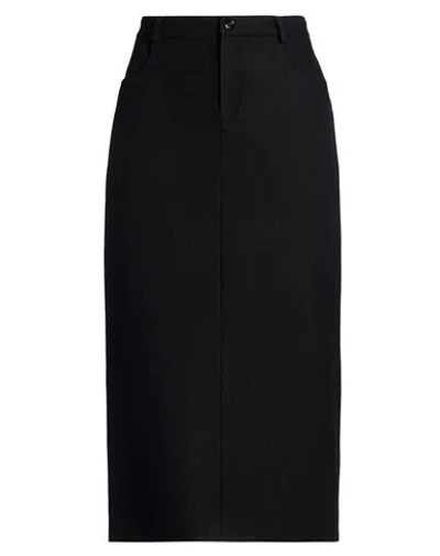 Celine Woman Midi Skirt Black Size 8 Cashmere, Mohair Wool, Wool