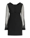 Celine Woman Mini Dress Black Size 6 Wool, Silk