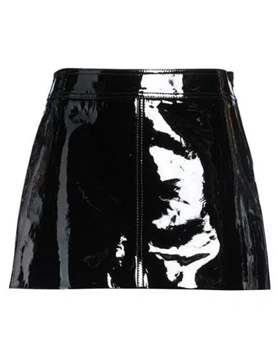 Celine Woman Mini Skirt Black Size 8 Lambskin