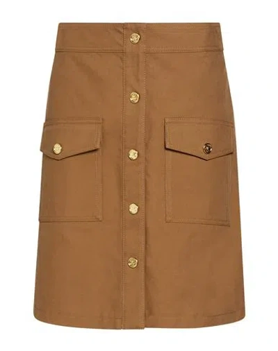 Celine Woman Mini Skirt Camel Size 6 Cotton In Brown