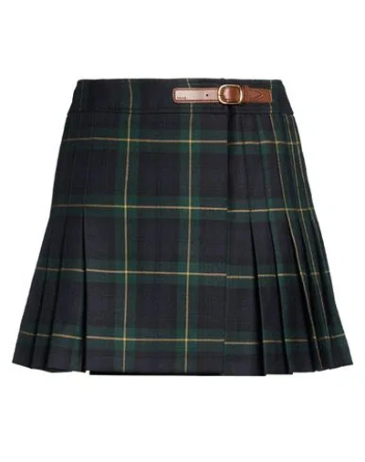 Celine Woman Mini Skirt Dark Green Size 6 Wool