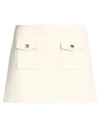 Celine Woman Mini Skirt Off White Size 4 Cotton