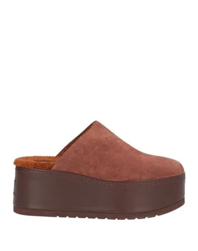 Celine Woman Mules & Clogs Chocolate Brown Size 8.5 Leather