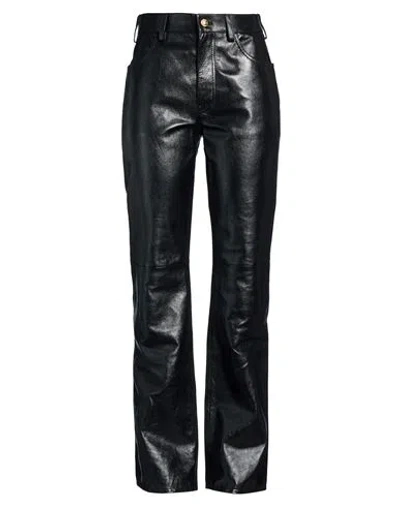 Celine Woman Pants Black Size 28 Lambskin