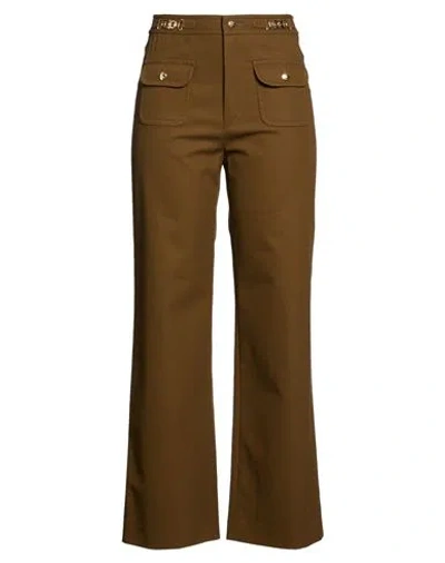 Celine Woman Pants Khaki Size 4 Cotton In Brown