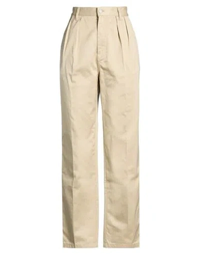 Celine Woman Pants Sand Size 32 Cotton In Neutral