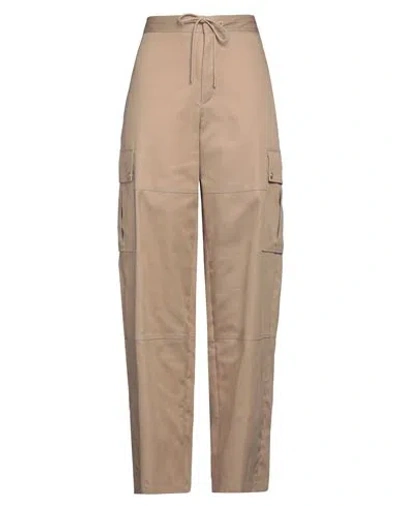 Celine Woman Pants Sand Size 6 Cotton In Brown