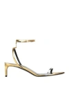 CELINE CELINE WOMAN SANDALS GOLD SIZE 7.5 LEATHER