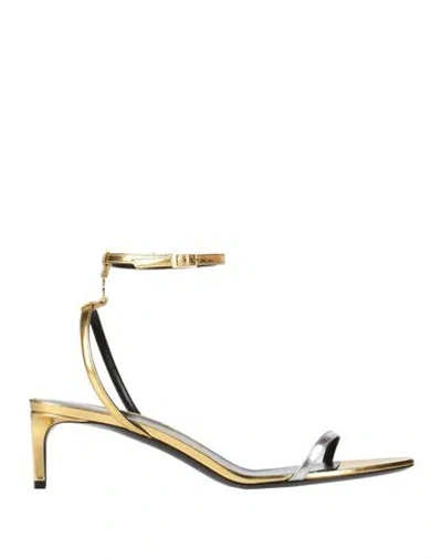 Celine Woman Sandals Gold Size 7.5 Leather