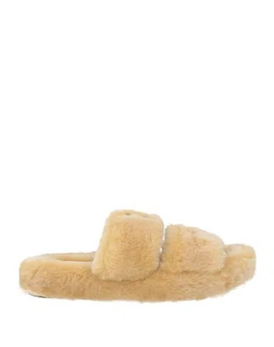 Celine Woman Sandals Sand Size 9.5 Shearling In Beige