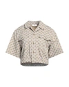 Celine Woman Shirt Beige Size 2 Polyester, Cotton In Neutral