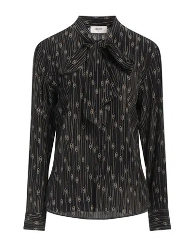Celine Woman Shirt Black Size 8 Silk