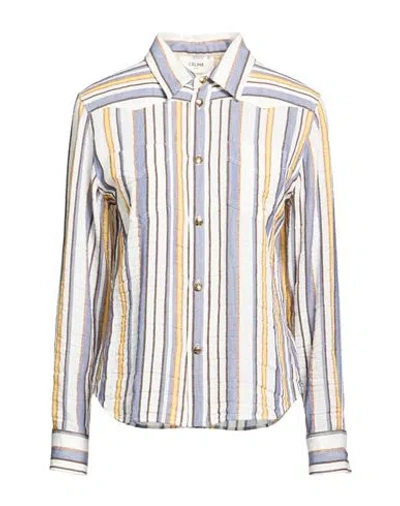 Celine Woman Shirt Ivory Size 8 Cotton, Linen, Viscose In White