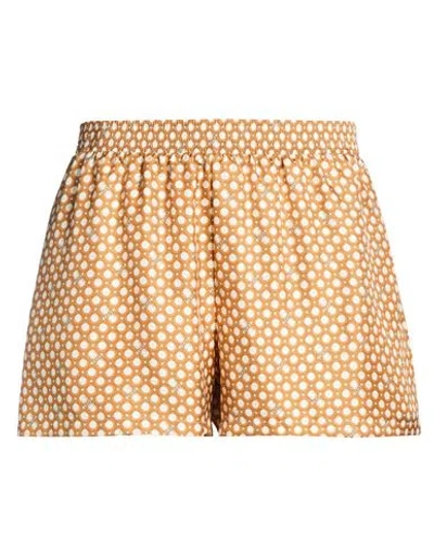 Celine Woman Shorts & Bermuda Shorts Orange Size 10 Silk In Brown