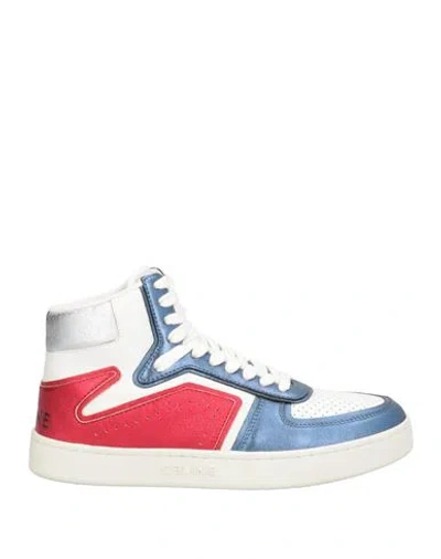 Celine Woman Sneakers Azure Size 7 Calfskin In Multi