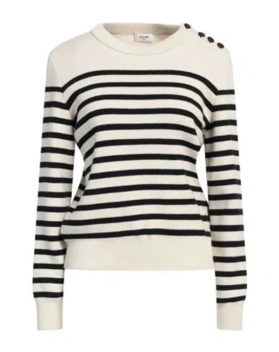 Celine Woman Sweater Beige Size L Cashmere In Sand
