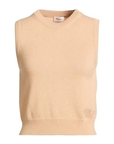 Celine Woman Sweater Beige Size S Cashmere In Neutral