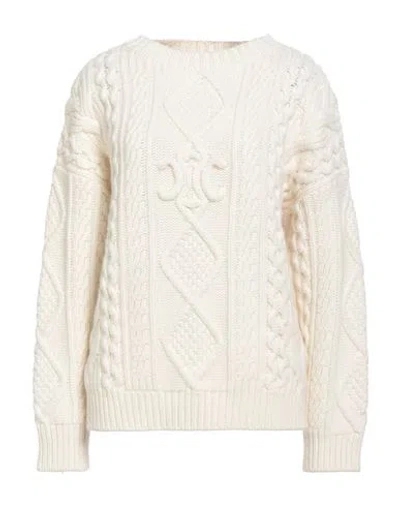 Celine Woman Sweater Off White Size Xs Wool, Cashmere