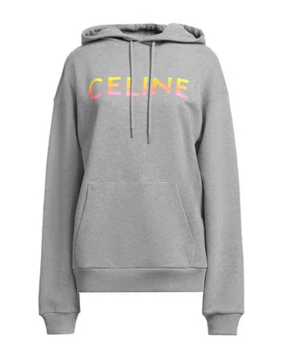 Celine Woman Sweatshirt Grey Size Xs Cotton, Elastane
