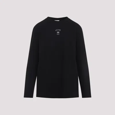 Celine Women's 100% Cotton Long-sleeve T-shirt In Black