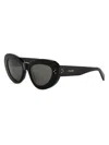 Celine Womens Black Cl40320u 3-dots Cat-eye Acetate Sunglasses In Gray