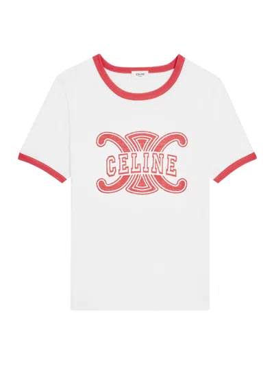 Celine Women 70`s-inspired Cotton Jersey T-shirt In White