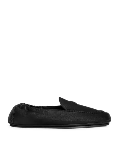 Celine Women Adam Slip-on Moccasin In Goat Leather In Black