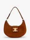 Celine Women Ava Medium Triomphe Suede Shoulder Bag