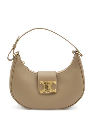 Celine Women Ava Triomphe Medium Leather Shoulder Bag In Multi