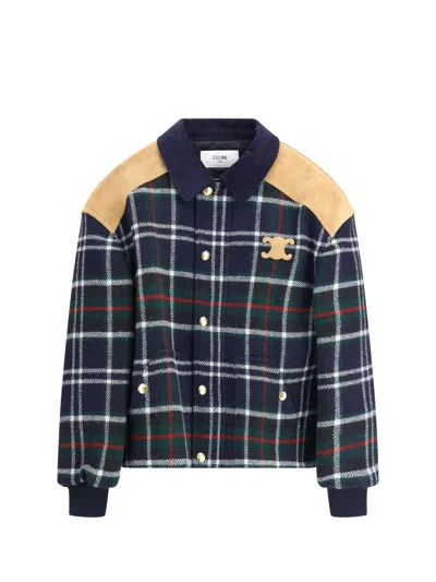 Celine Women Blouson Triomphe Yoke Suede In Multi