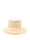 Celine Women Bob Triomphe Rafia Hat In Brown