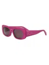 Celine Women's Bold 3 Dots 51mm Rectangular Sunglasses In Fuschia Dark Pink