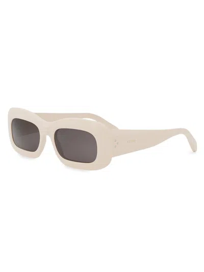 Celine Bold 3 Dots Acetate Rectangle Sunglasses In Ivory