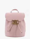 Celine Women Bonnie Leather Backpack In Pink