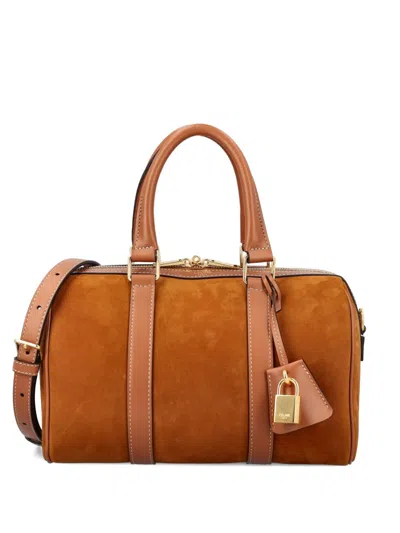 Celine Women Boston Medium Leather Handbag In Brown