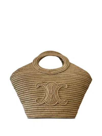 Celine Women Braided Panier Rafia Tote In Multi