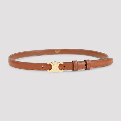 Celine Women's Calf Leather Small Belt With 1.8cm Width In Brown