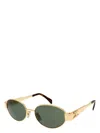 Celine Womens Gold Cl40235u Oval-frame Metal Sunglasses In Indeterminate