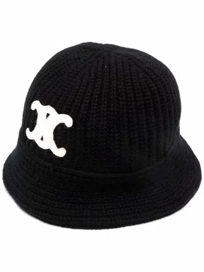 Celine Women Cashmere Cloche Hat In Black