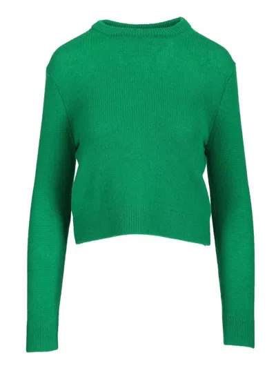 Celine Women Cashmere Crew Neck Sweater In Green