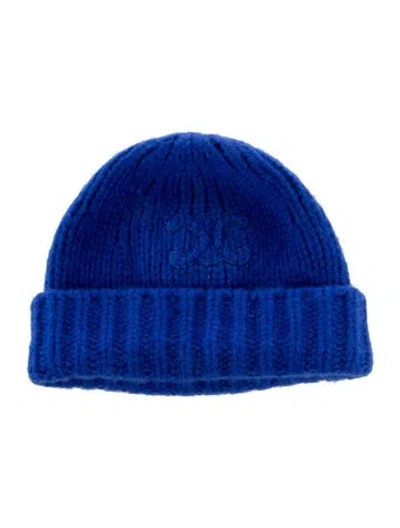 Pre-owned Celine Women's Cashmere Triomphe Beanie In Blue