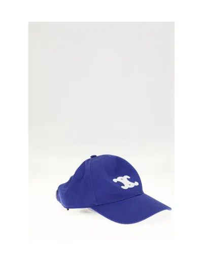 Celine Women Casquette Baseball Triomphe In Blue